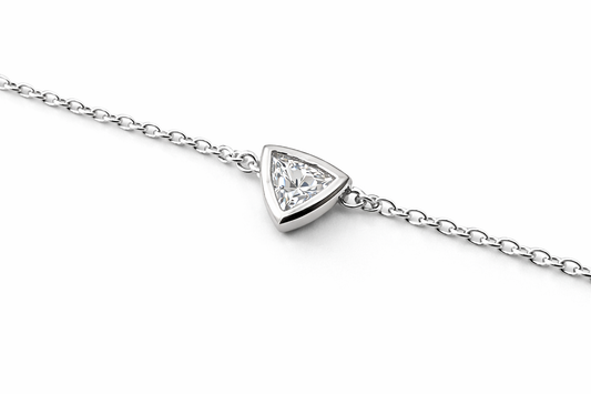 Diamond Inspired Triangle Sterling Silver Bracelet