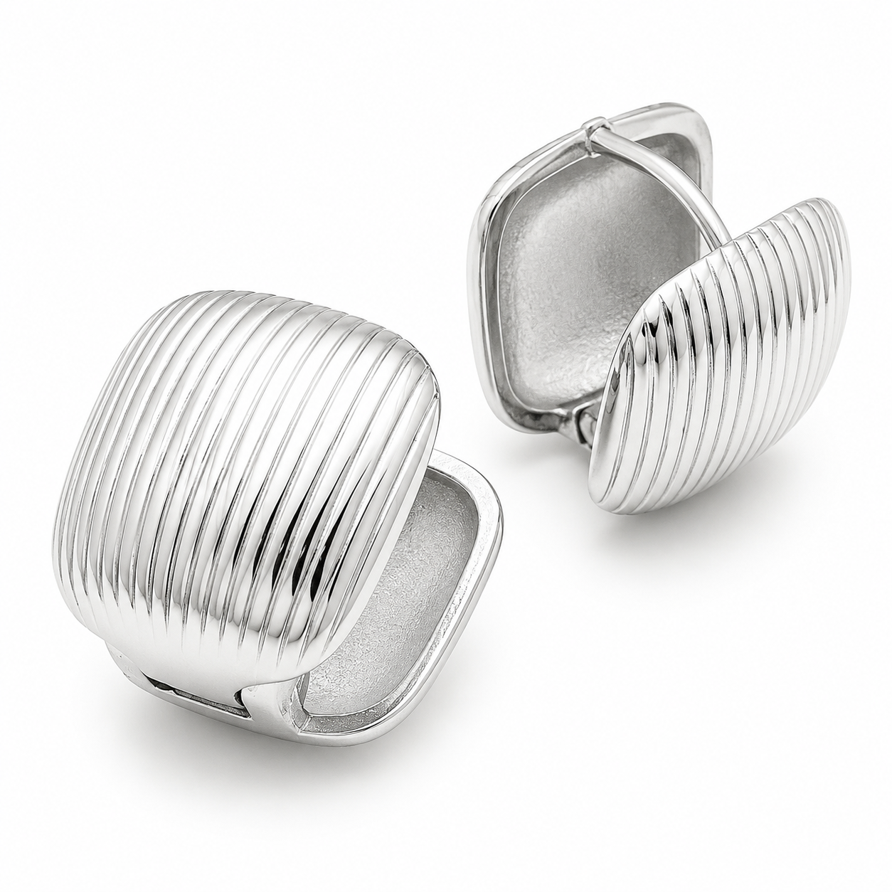 Textured Silver Clip Earrings