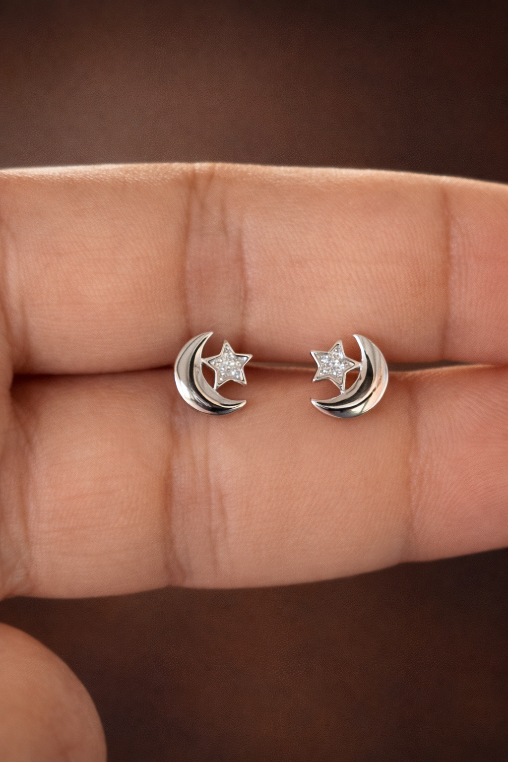 Silver Luna 925 Silver Stud Earring