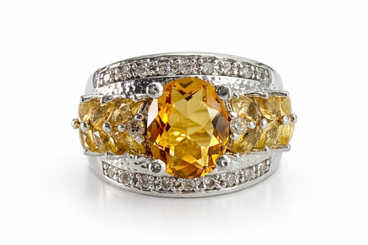 Lemon Citrine Radiance Ring – 925 Sterling Silver