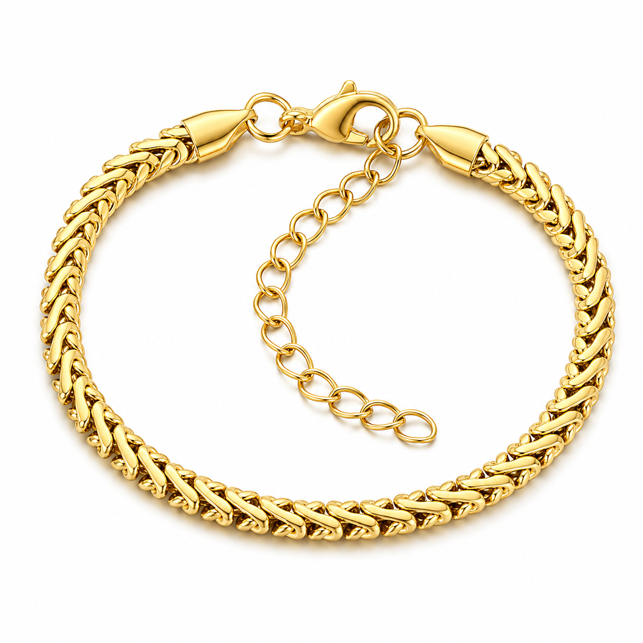 Herringbone Chain Bracelet Gold Stainless Steel Minimalist Bracelet