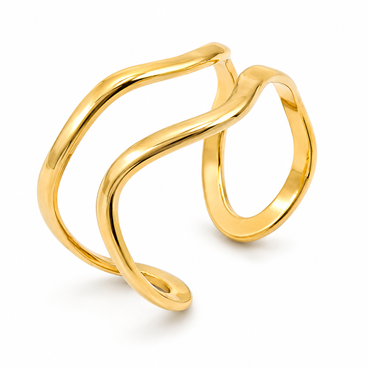 Sculptural Gold Stainless Steel Ring
