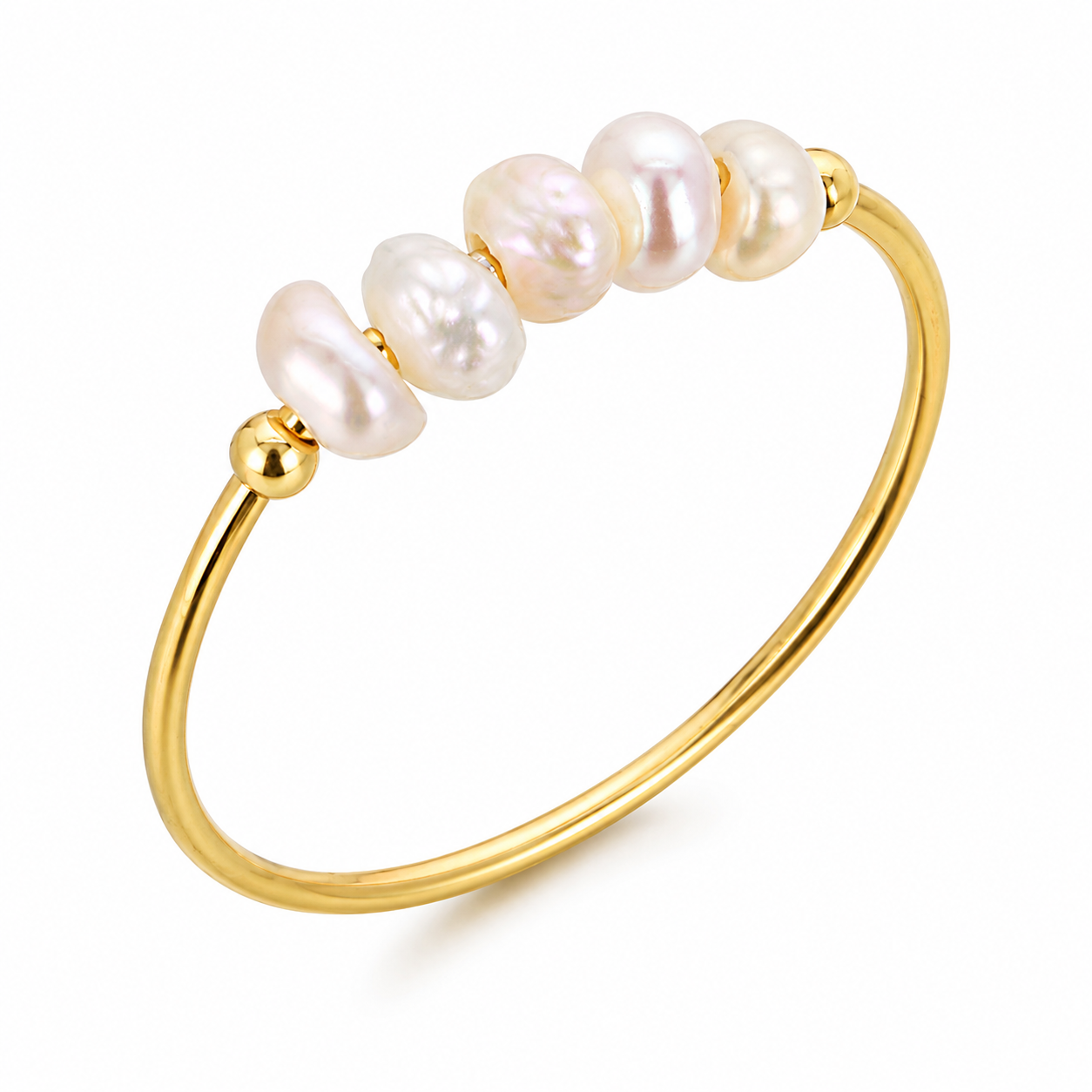 Pearl Gold Stainless Steel Ring