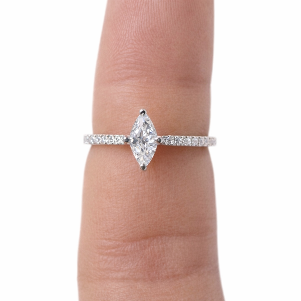 925 Silver Band Is Accented With Pavé Set Stones