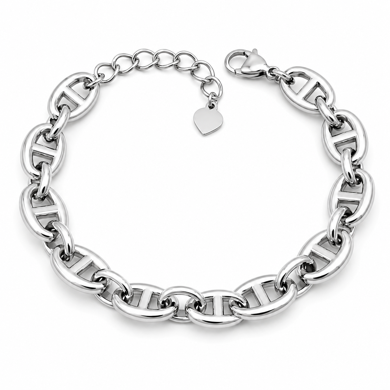 Silver Nautical Link Chain Bracelet
