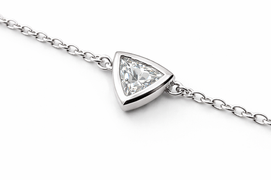 Diamond Inspired Triangle Sterling Silver Bracelet