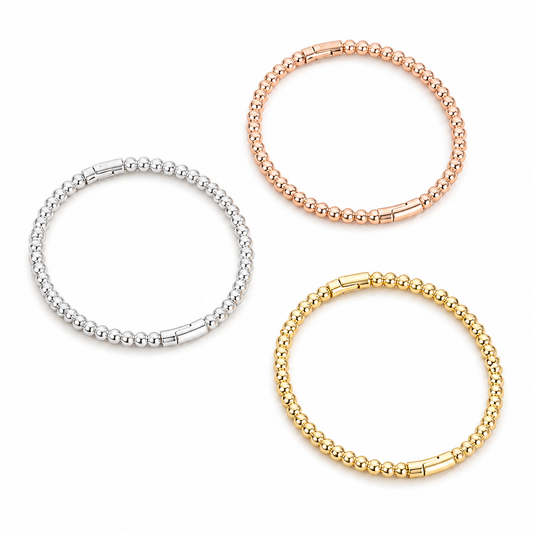 Beaded Bangles Stainless Steel