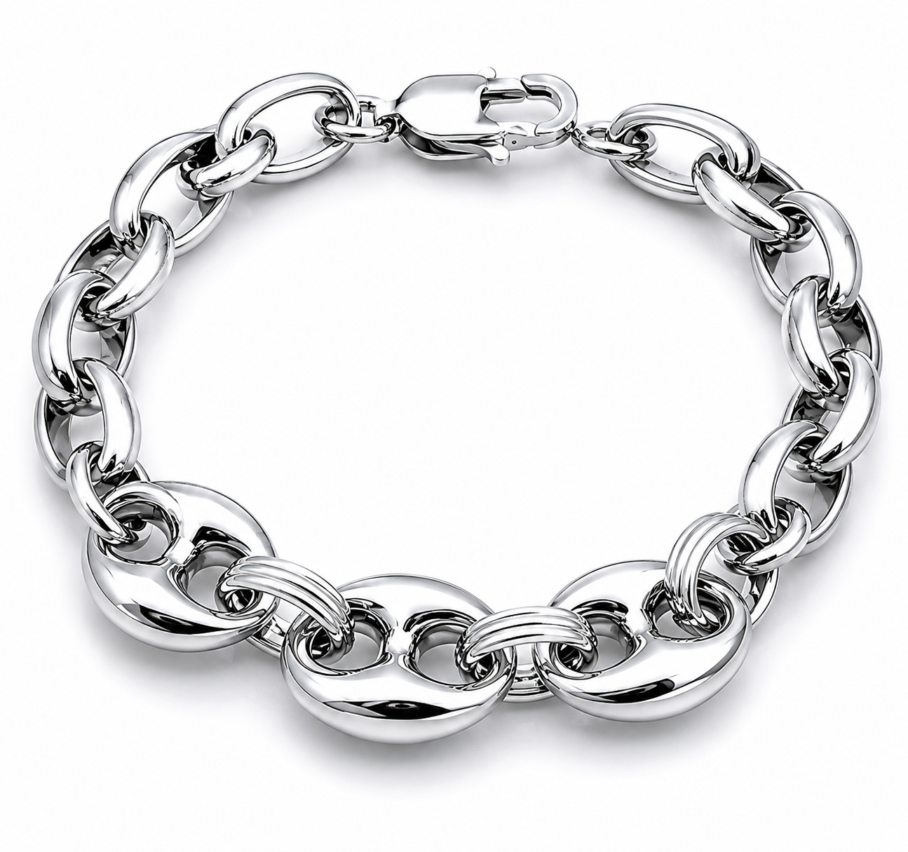 Bold Silver Chunky Link Chain Bracelet