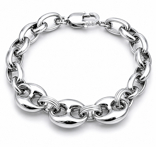Bold Silver Chunky Link Chain Bracelet