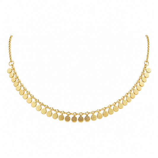 Gold Disc Chain Necklace