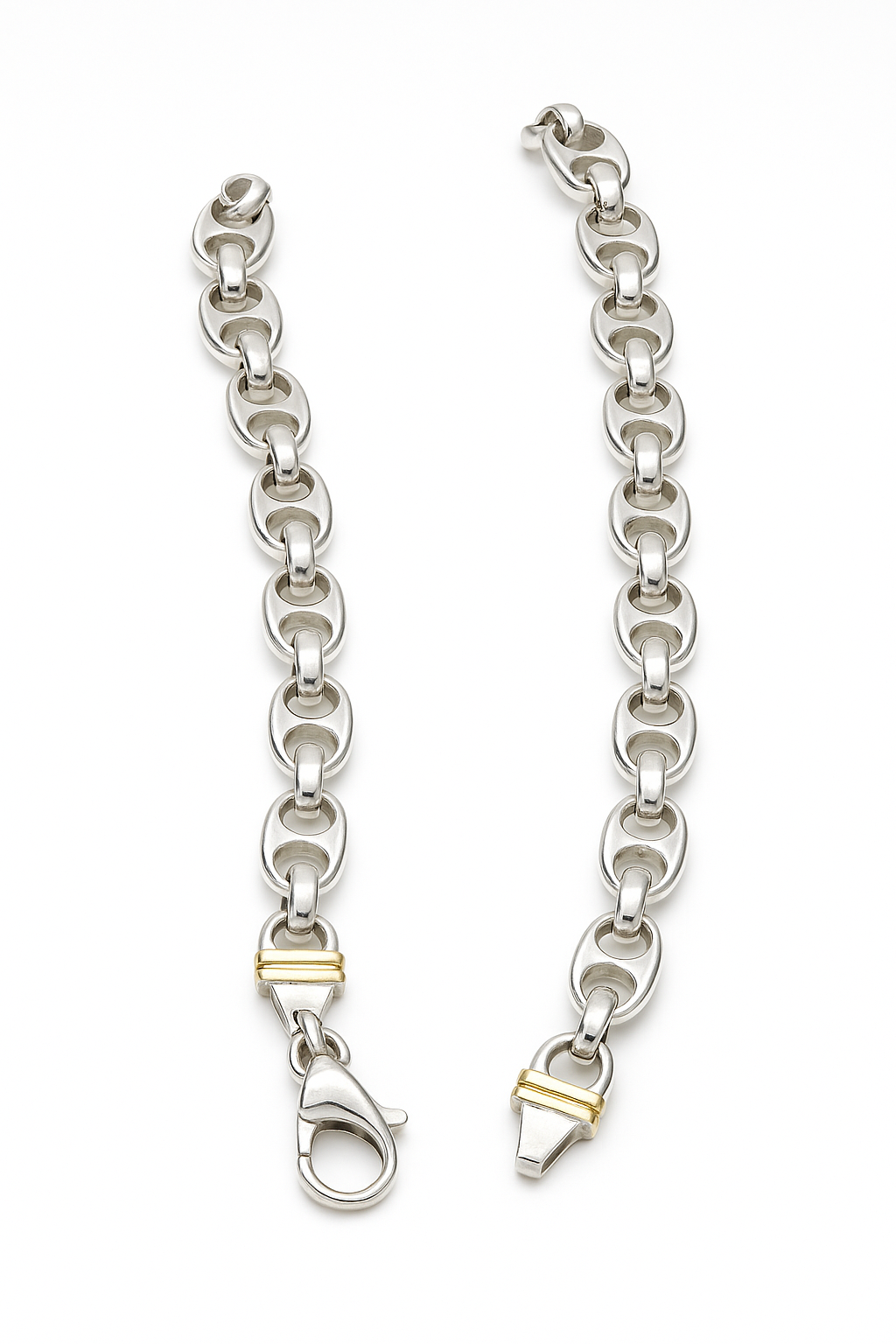 Two Tone Sterling Silver Link Necklace