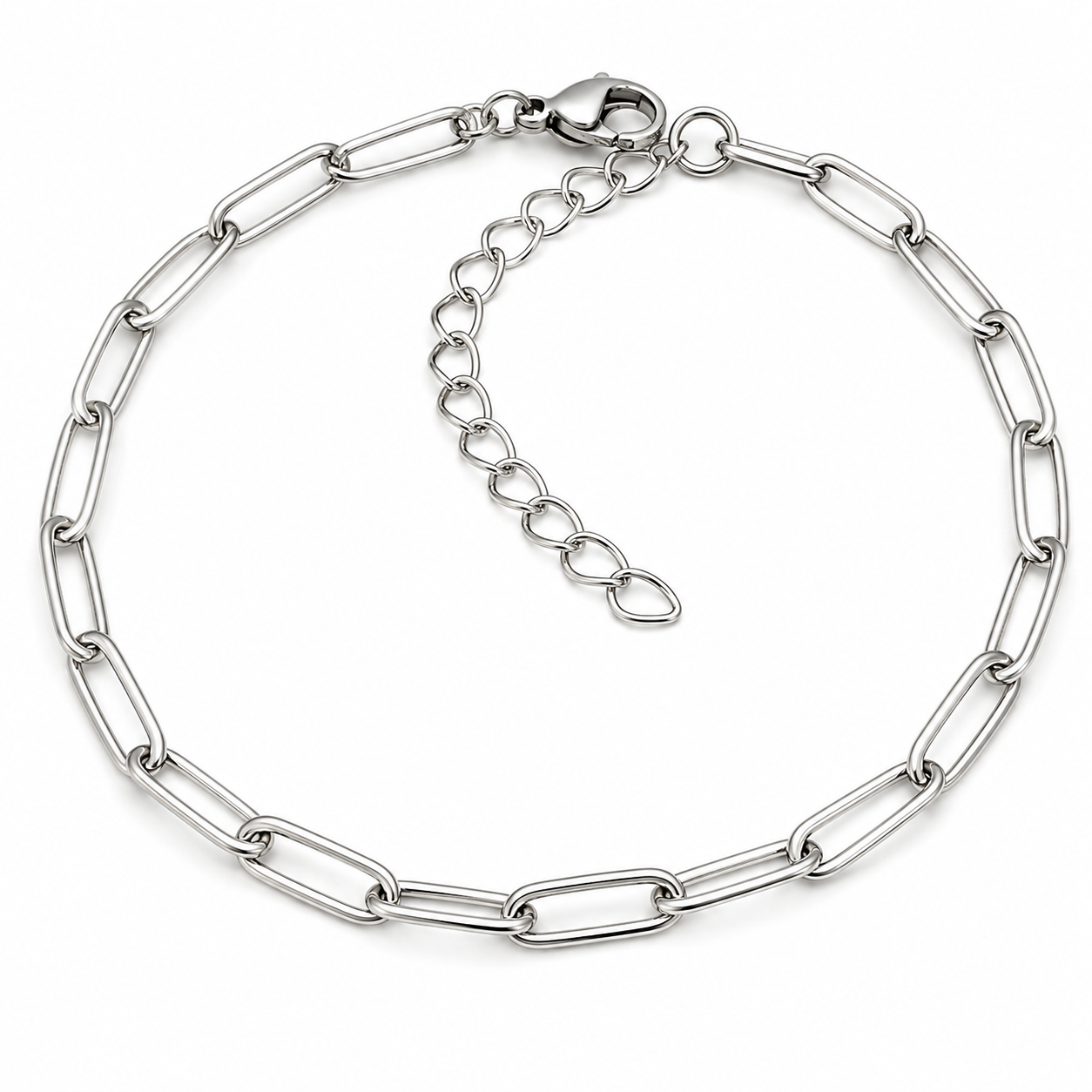 Minimalist Silver Paperclip Chain Necklace