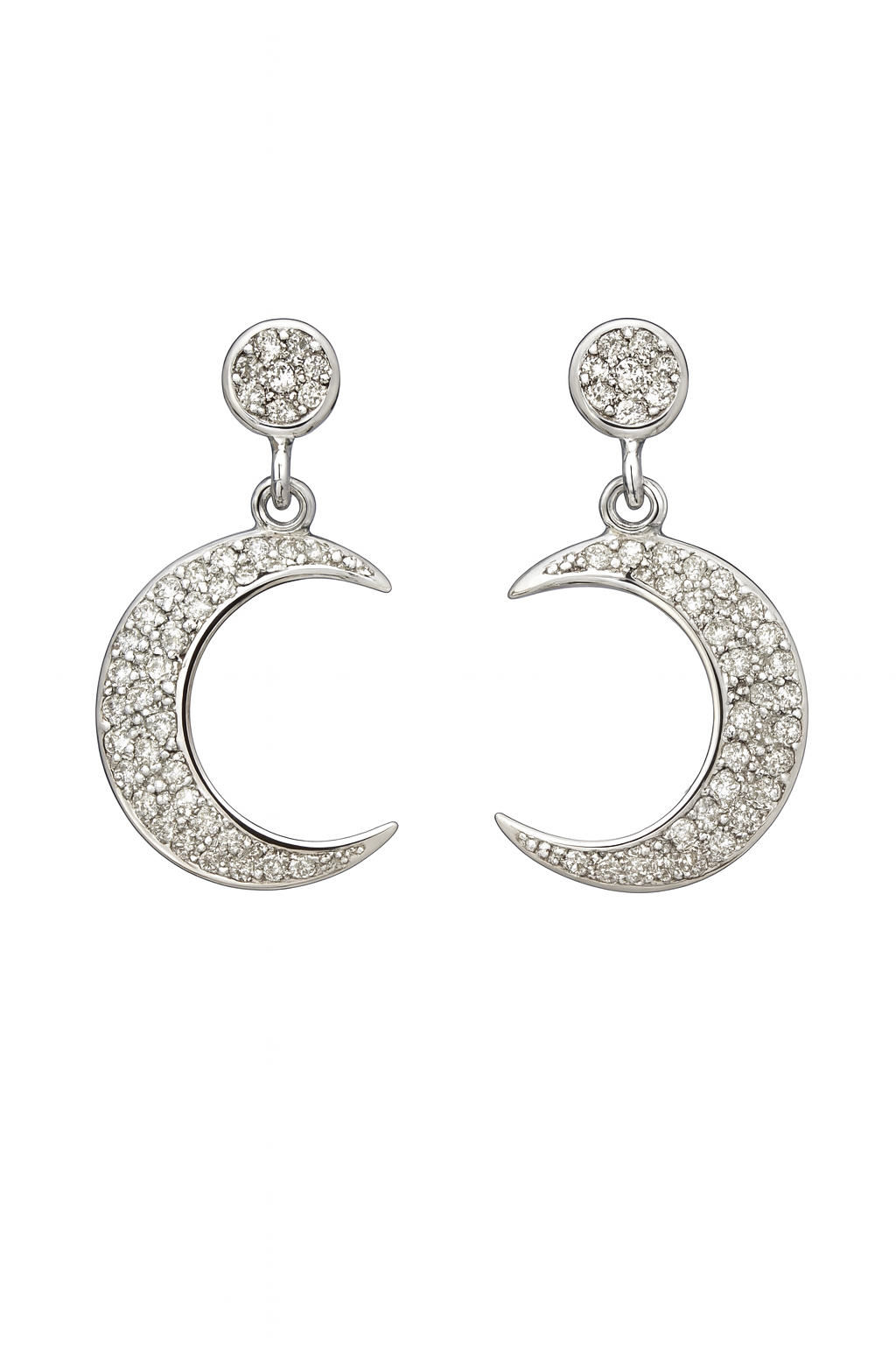 Diamond Inspire Crescent Moon Pavé Drop Earrings