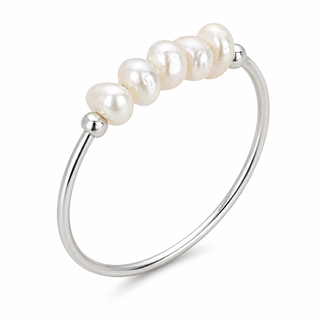 Pearl Silver Stainless Steel Ring