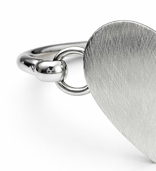 One of a Kind (1/1) Brushed Heart Bracelet – 925 Sterling Silver