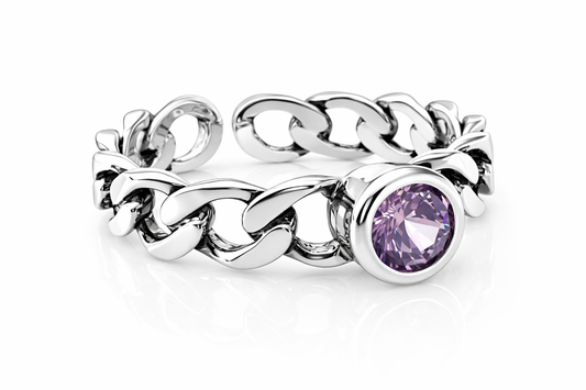Purple Diamond Inspire 925 Sterling Silver Ajustable