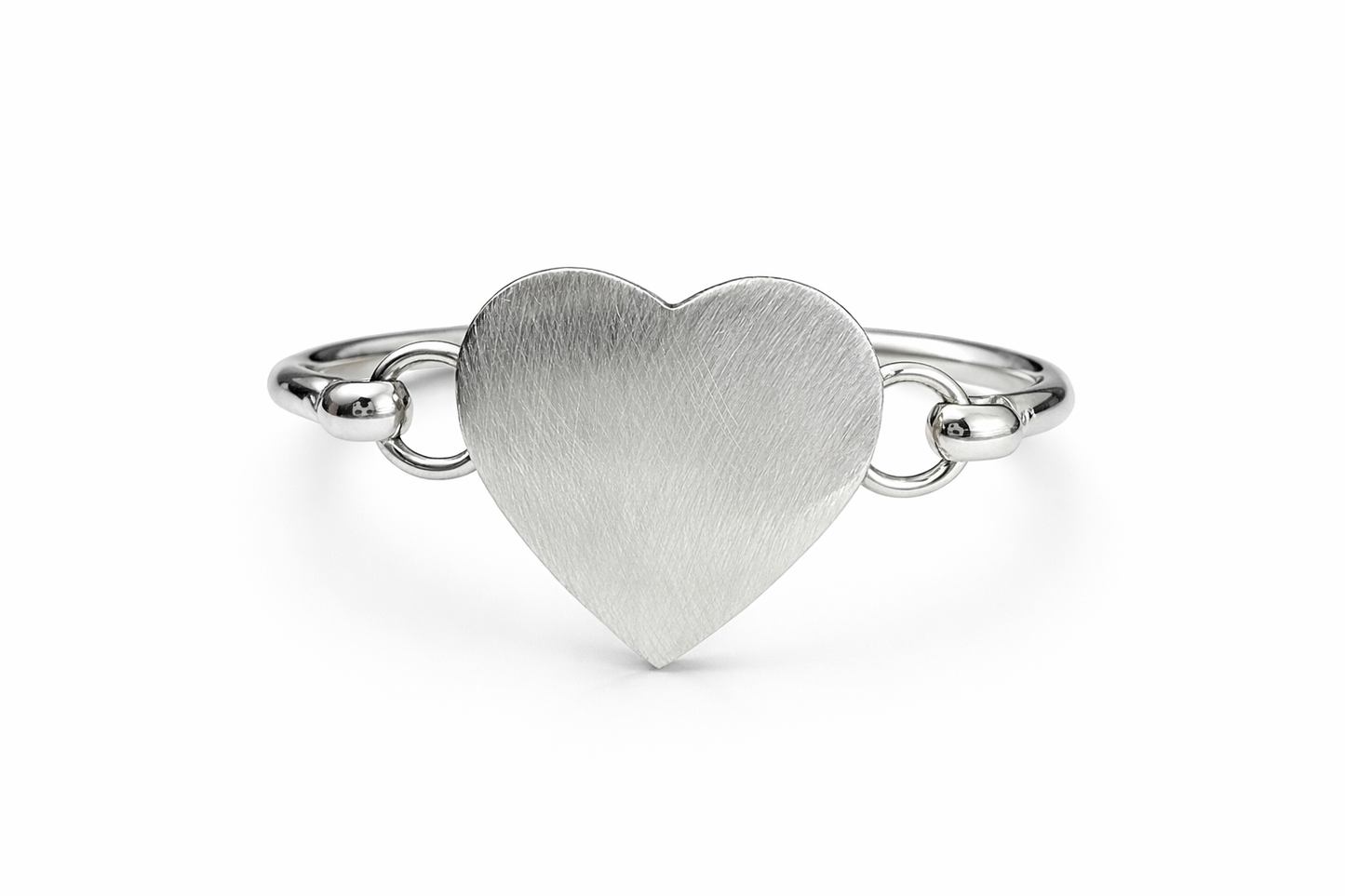 One of a Kind (1/1) Brushed Heart Bracelet – 925 Sterling Silver
