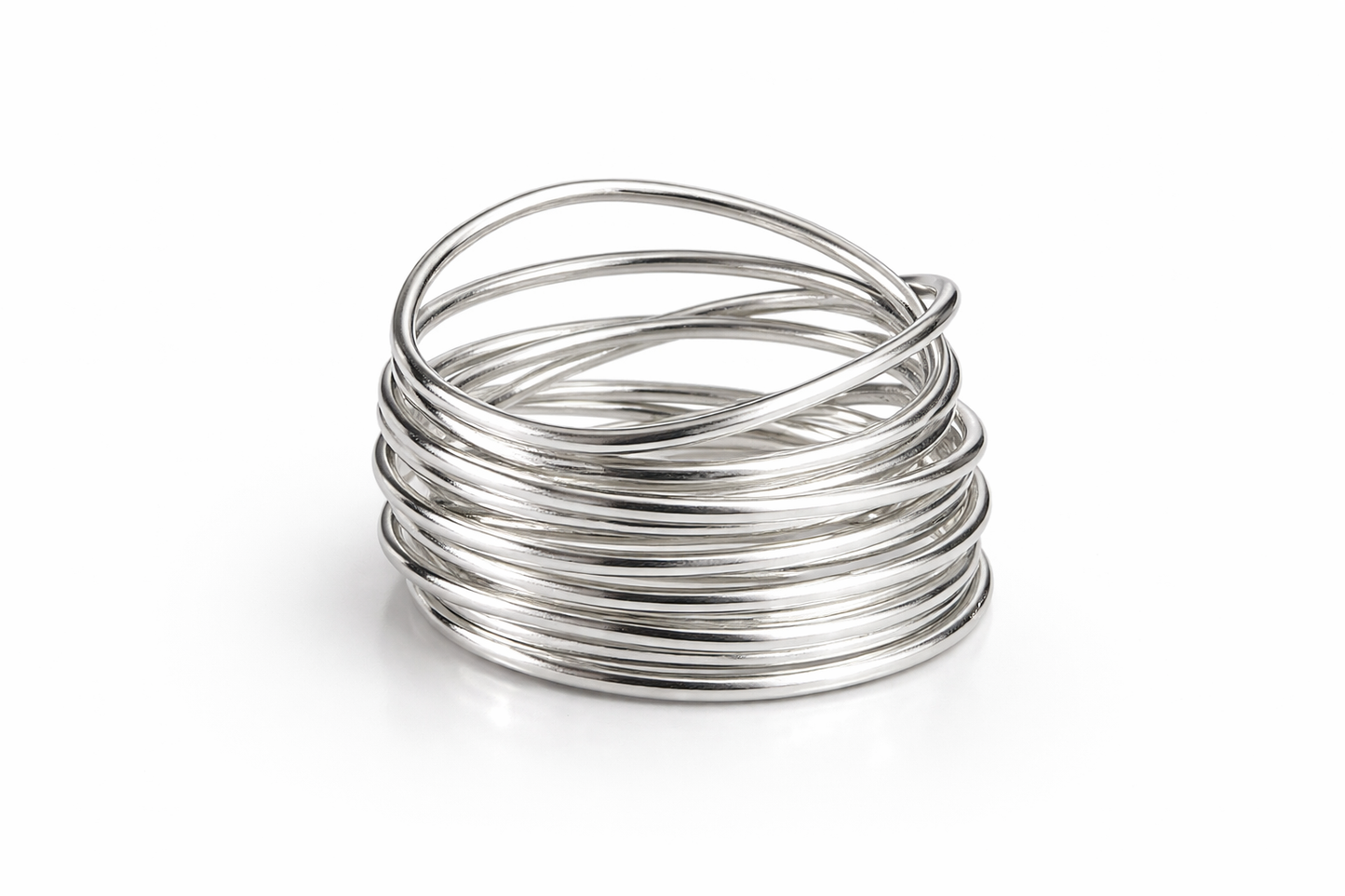 1/1 Interwoven Silver Statement Ring 925 Sterling Silver