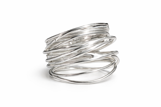 (1/1) Interwoven Silver Statement Ring 925 Sterling Silver