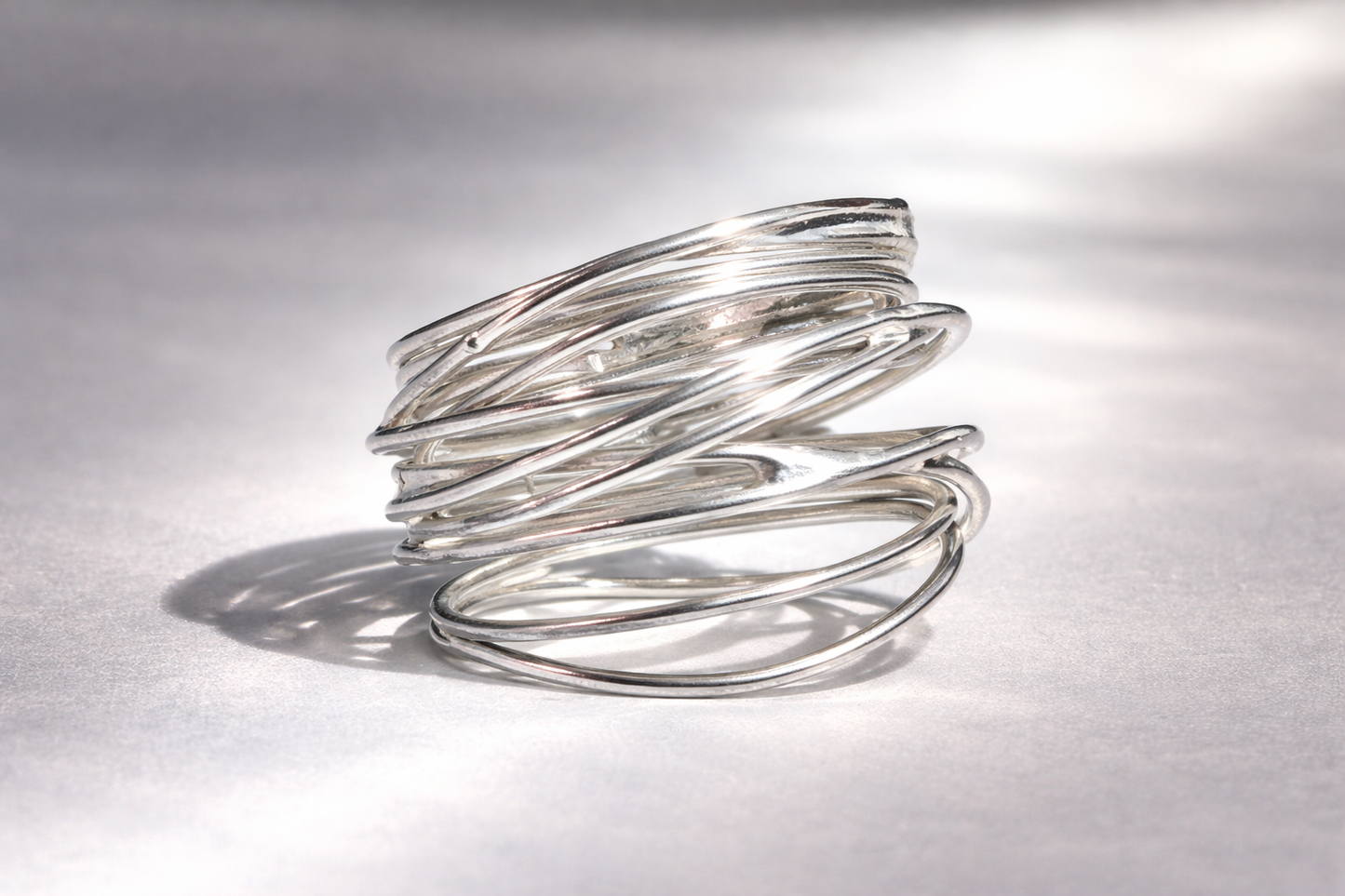 (1/1) Interwoven Silver Statement Ring 925 Sterling Silver