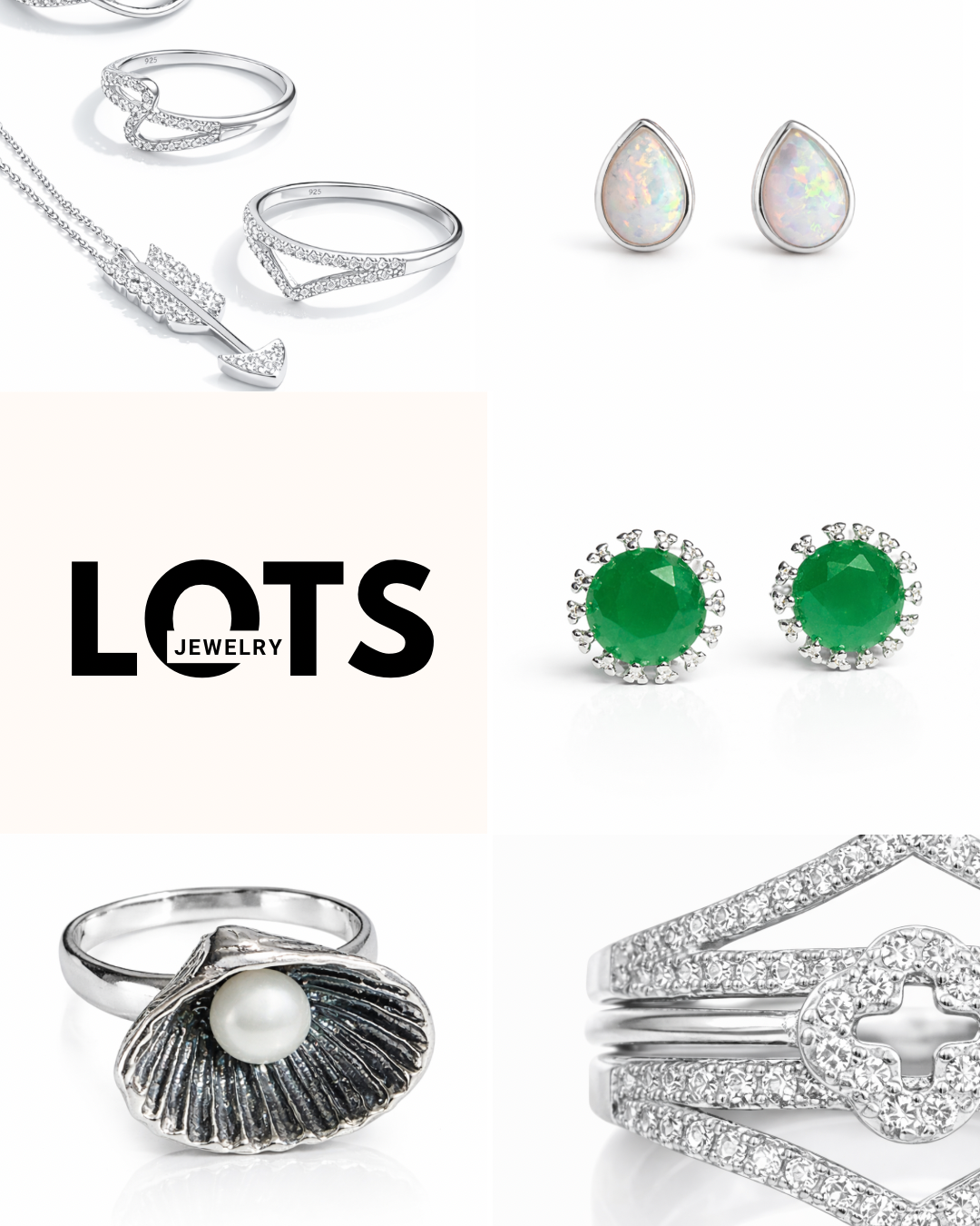 (1/1) 7 Pieces Lot 925 Sterling Silver High Quality Jewelry