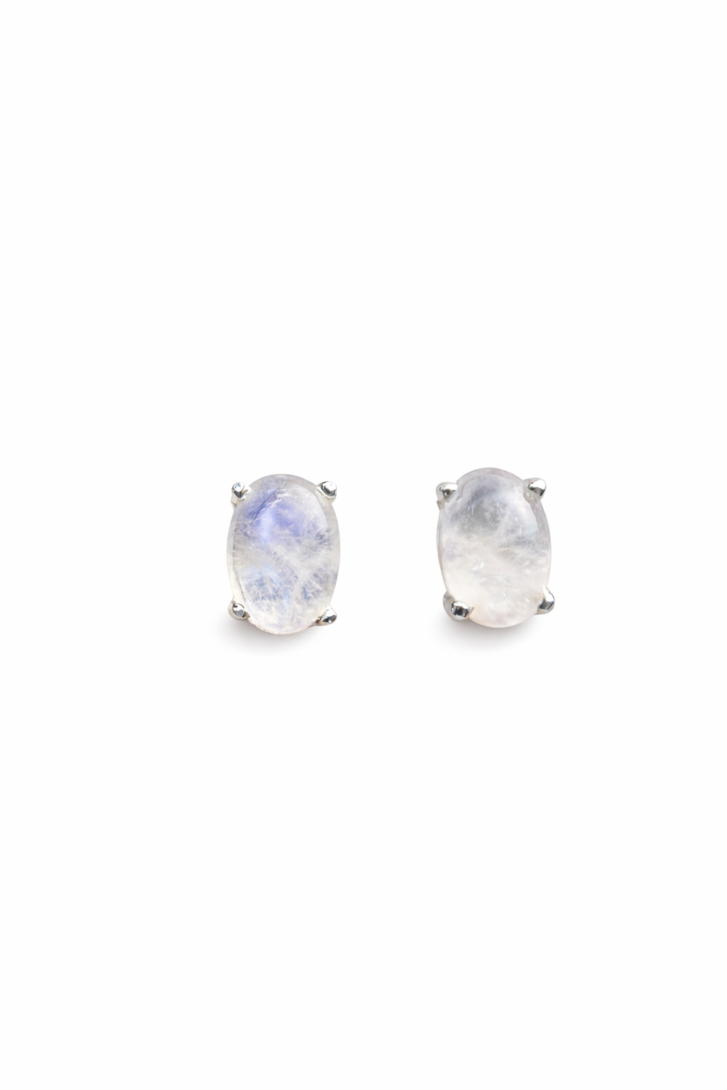 Natural MoonStone 925 Silver Stud Eearring