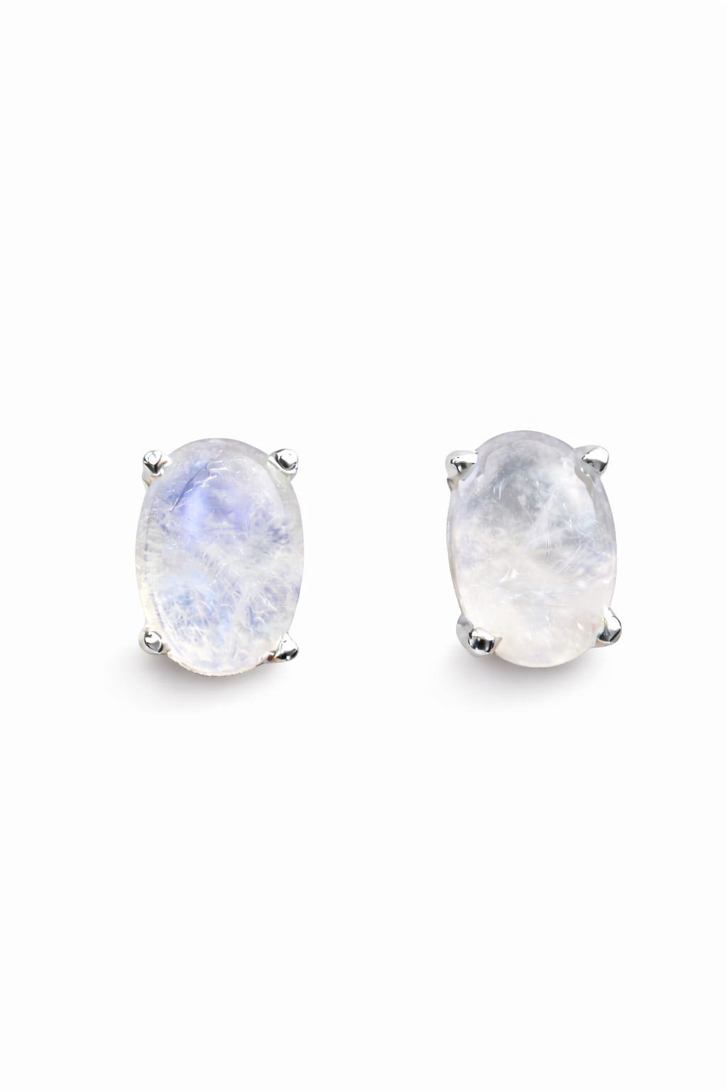 Natural MoonStone 925 Silver Stud Eearring