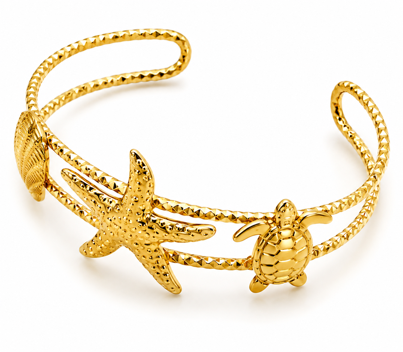 Ocean Gold Stainless Steel Bangle