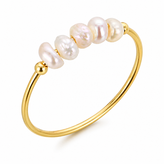 Pearl Gold Stainless Steel Ring