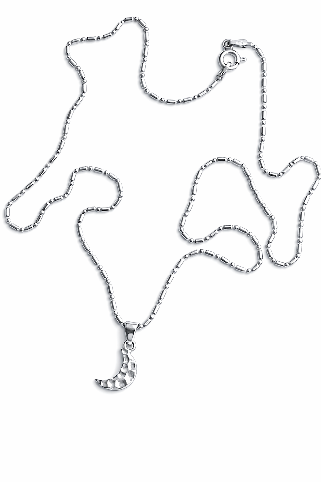 Sterling Silver Crescent Moon Pendant Necklace