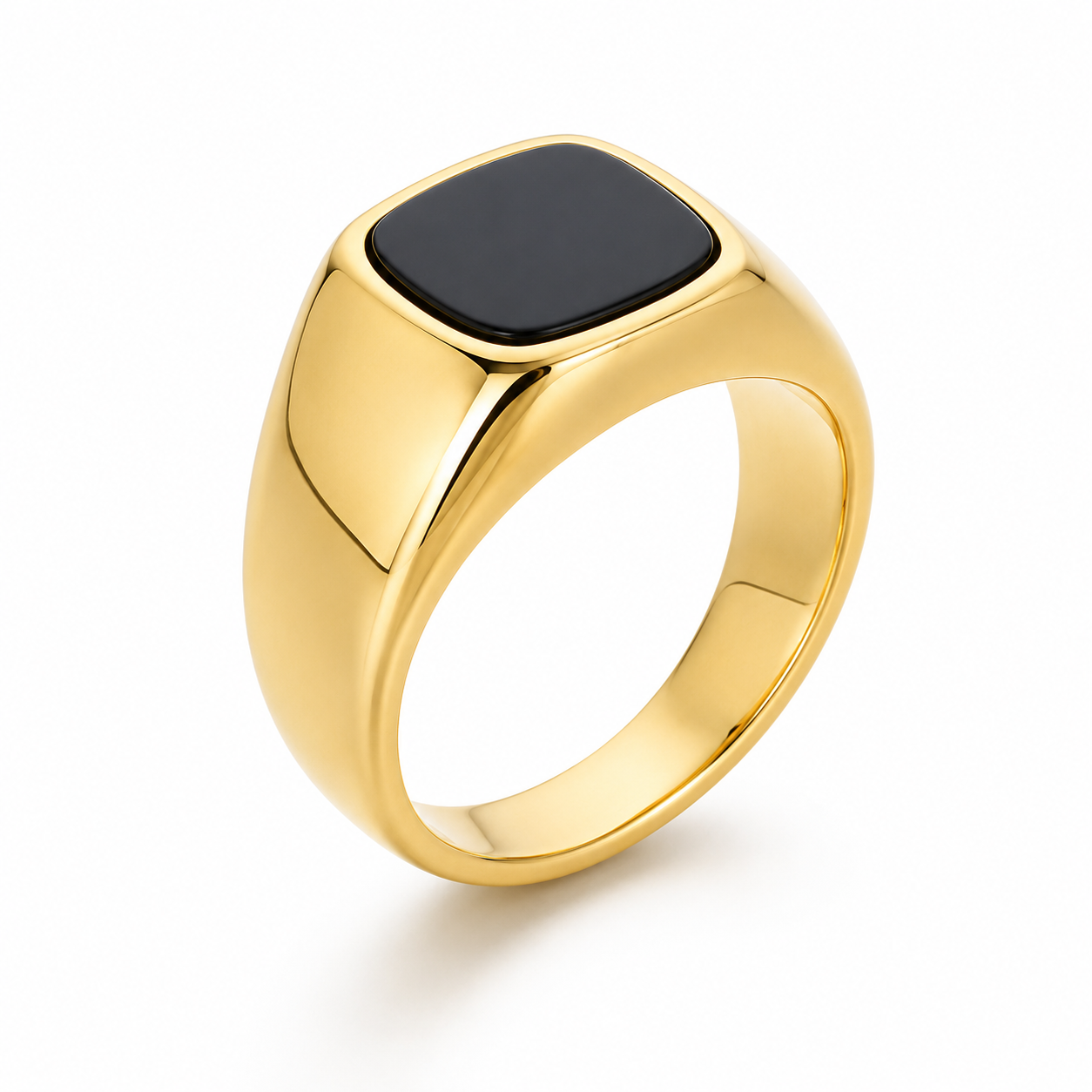 Gold Black Onyx Inspire Signet Ring