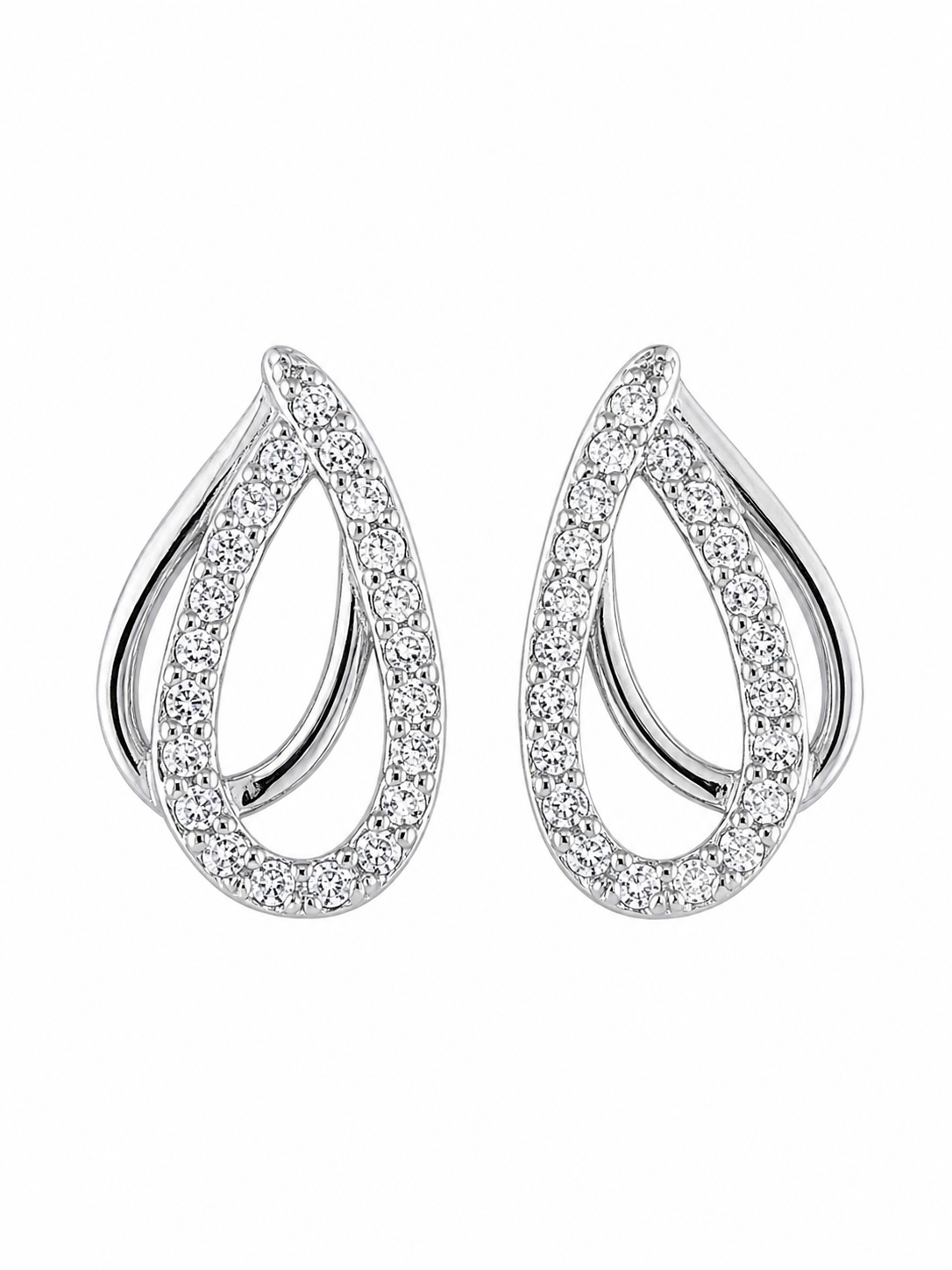 Luminous Teardrop Stud Earrings 925 Sterling Silver