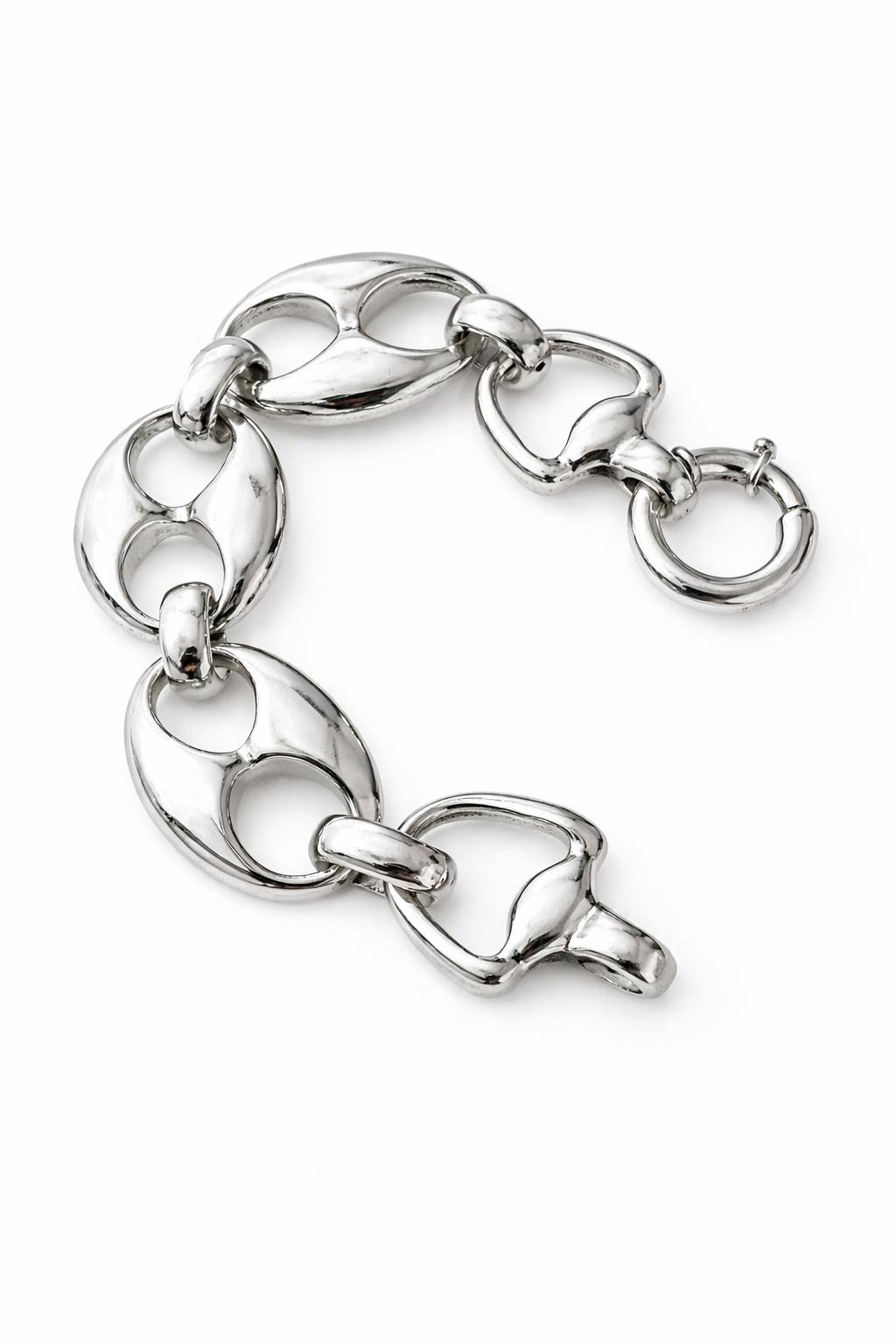 Gucci Link 925 Sterling Silver High Polish Sculptural Link Bracelet Store Display