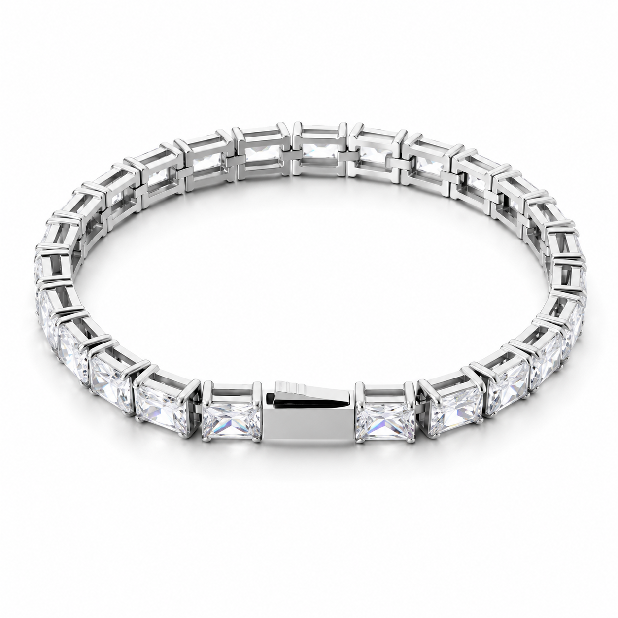 Princess Cut Tennis Bracelet in Silver