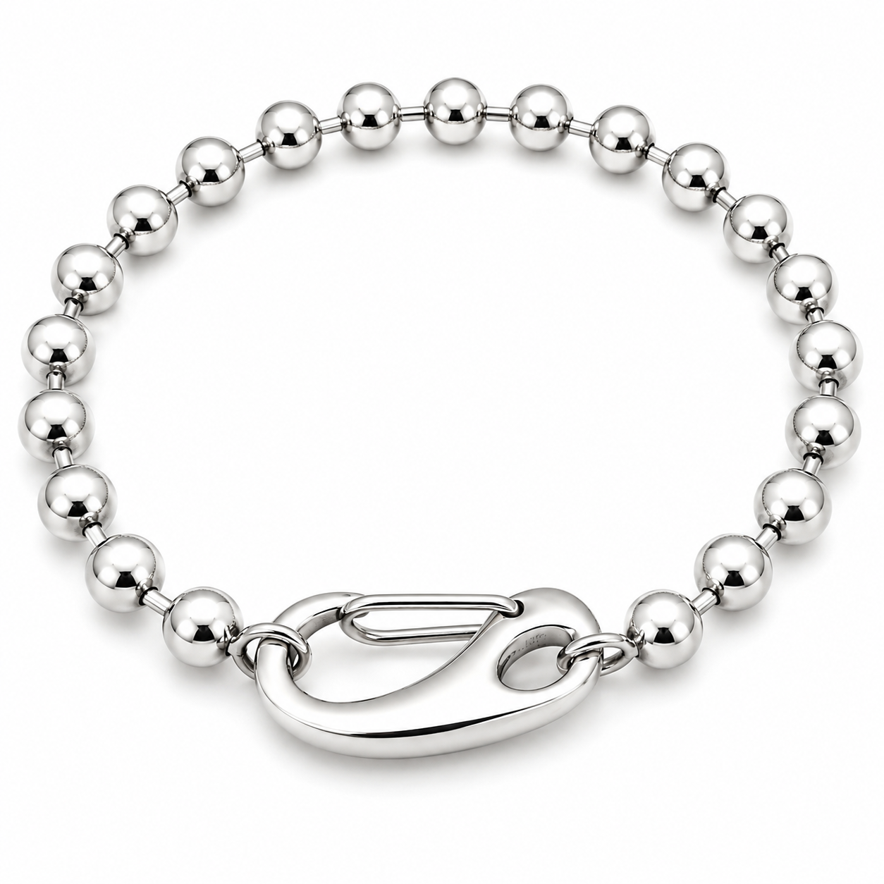 Silver Ball Chain Toggle Bracelet