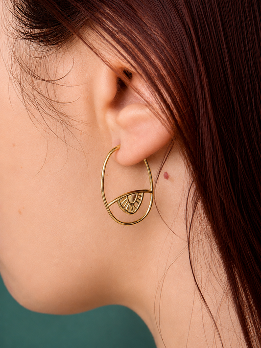 The Golden Eye Gold Hoop Earrings (Gold Plated)