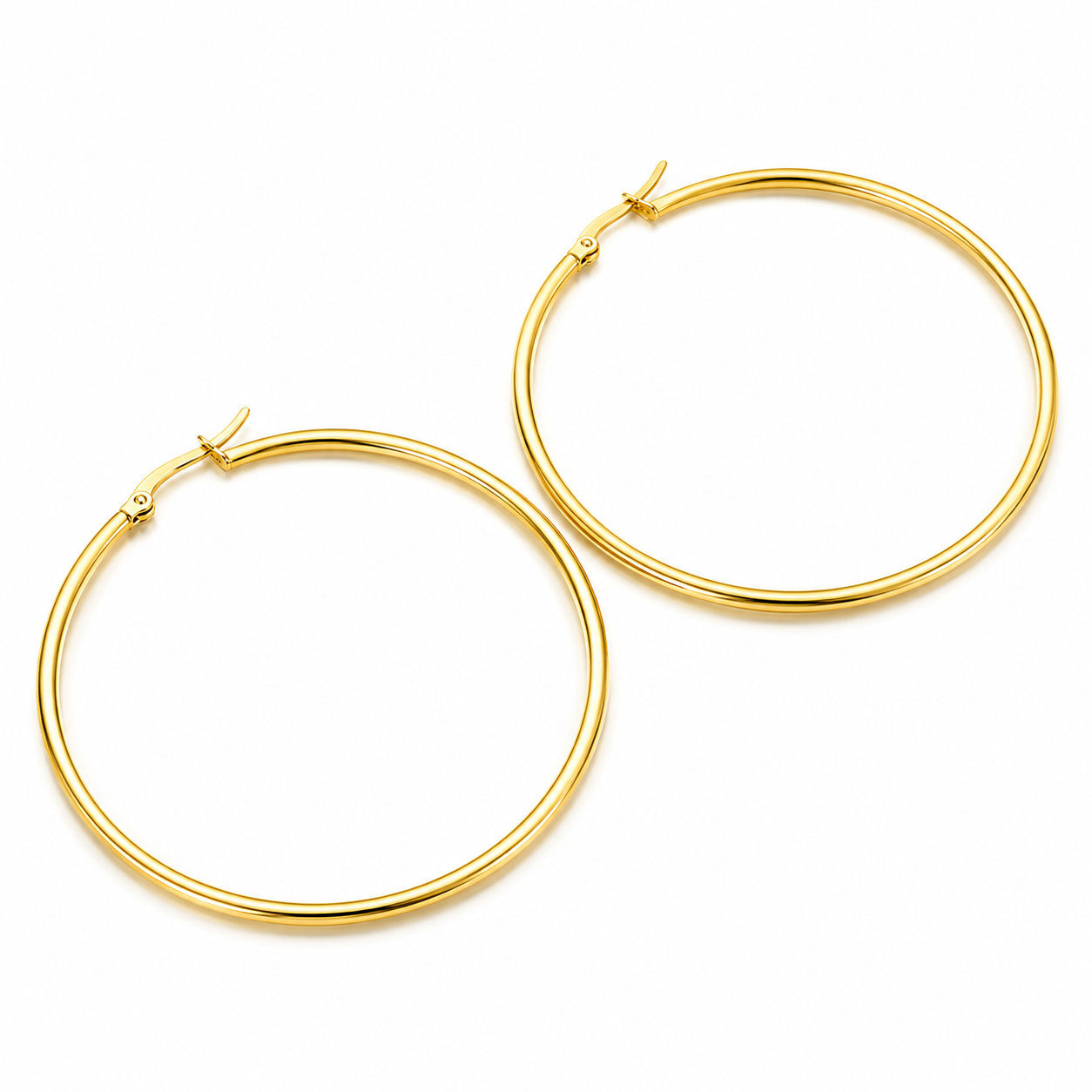 Gold Hoop Earrings Bold Stainless Steel Statement Earrings