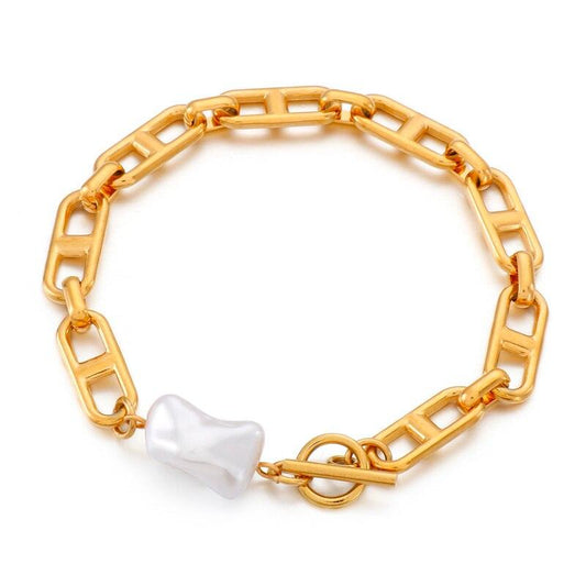Baroque Pearl Link Bracelet